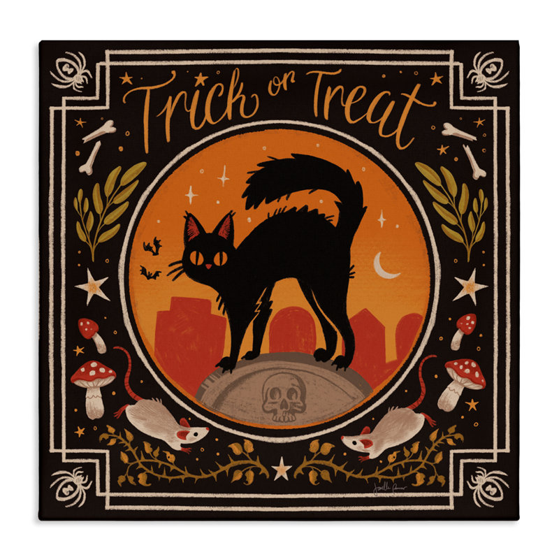 Toile «Trick Or Traite Cat & Rats», conception par Janelle Penner, H 30 po x l 30 po
