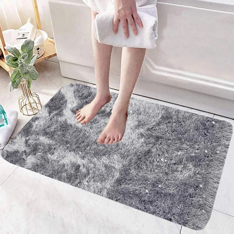 Polypropylene Plastic Non-Slip Bath Mat, Silver, Single - 110cm L x 60cm W
