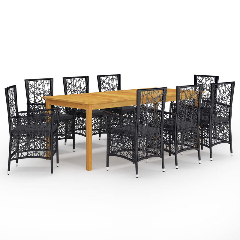8 - Person Acacia Patio Dining Set with Rectangular Table