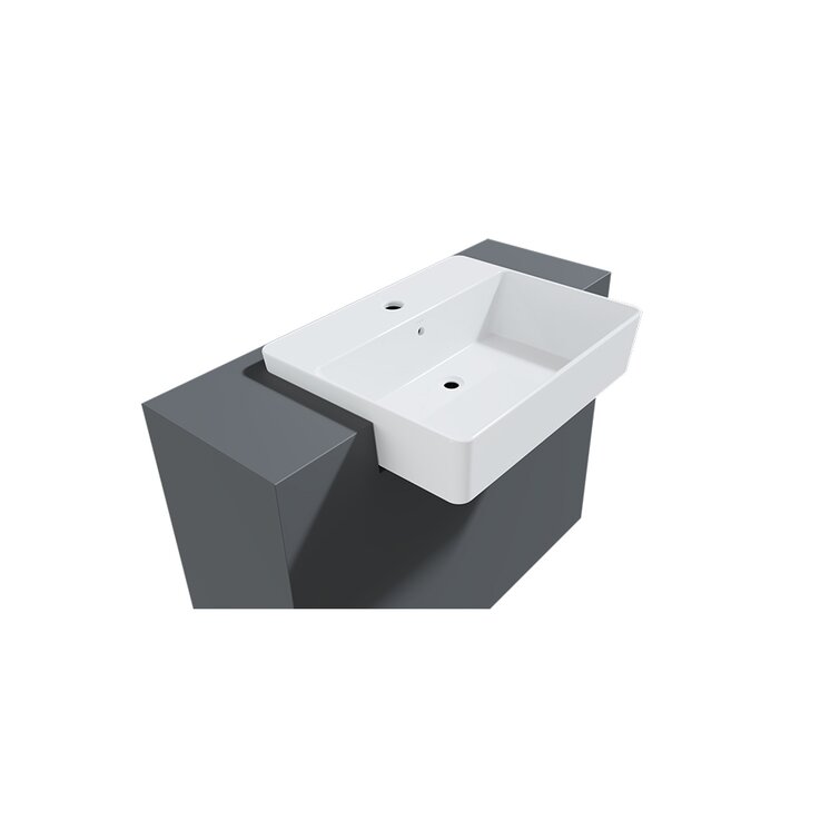 CheviotProducts Cheviot Products 17.75'' White Vitreous China Rectangular  Drop-in Bathroom Sink with Overflow & Reviews