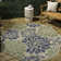 Hagy Modern Floral Textured Weave Navy/Green Indoor/Outdoor Rug