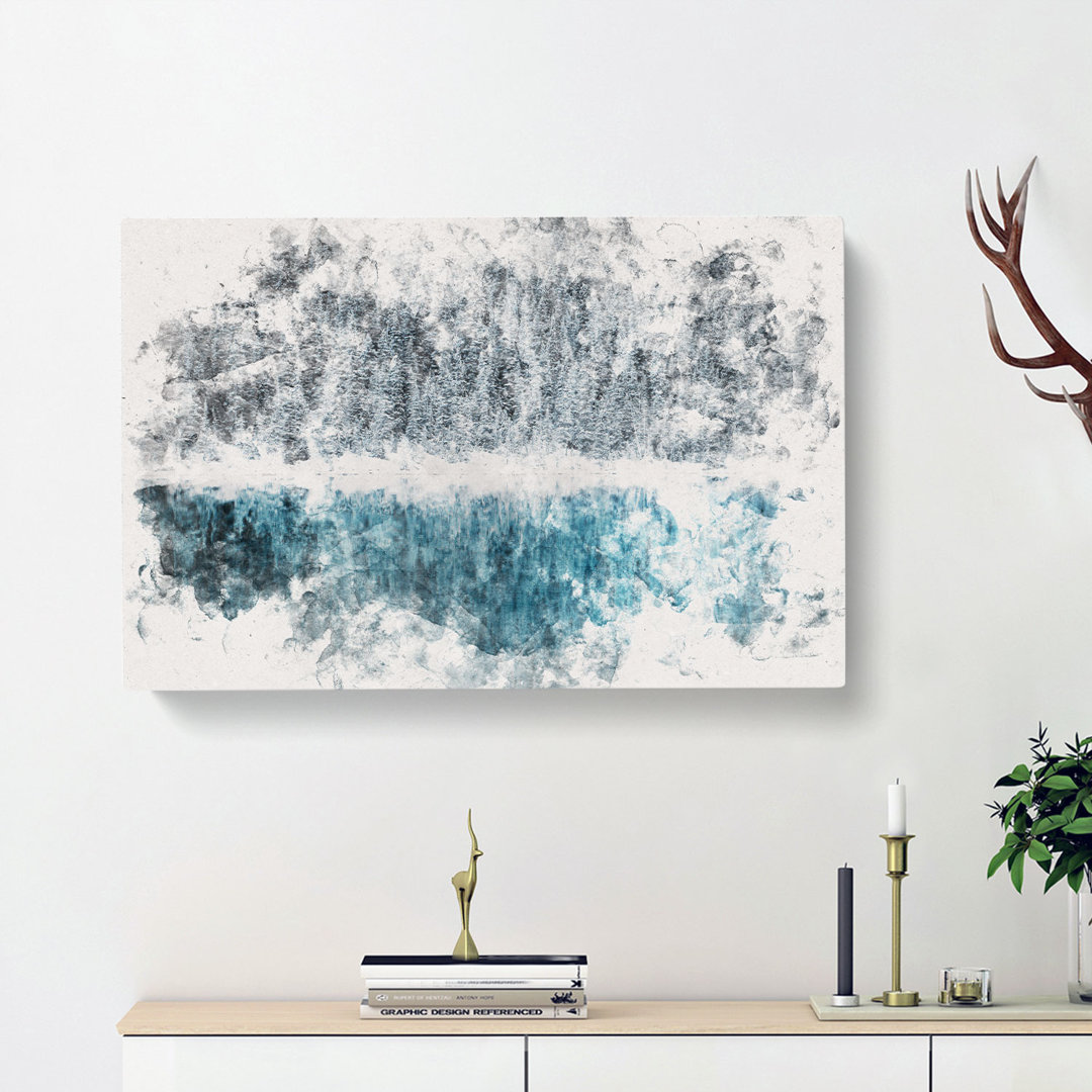 Forest Reflecting In Lake Louise - Wrapped Canvas