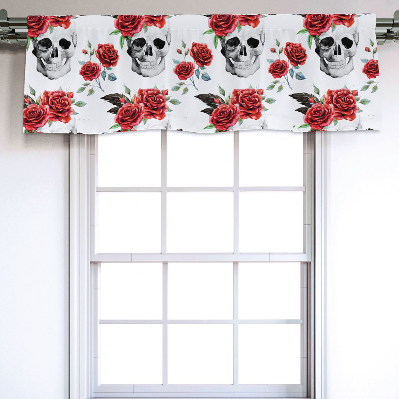 Sateen Floral Ruffled Window Valance