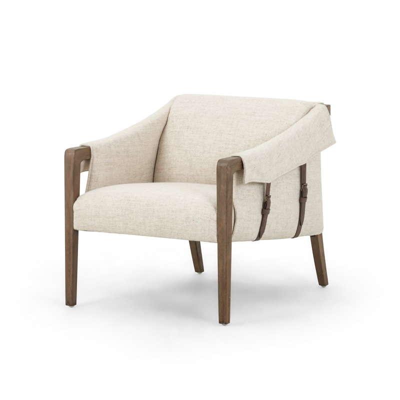 Karin 27" Wide Armchair, Thames Cream Polyester Blend, Brown