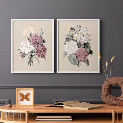 Reproduction encadrée antique botanique I-Premium - prête à être accrochée - aucun clou requis - aucun clou requis
