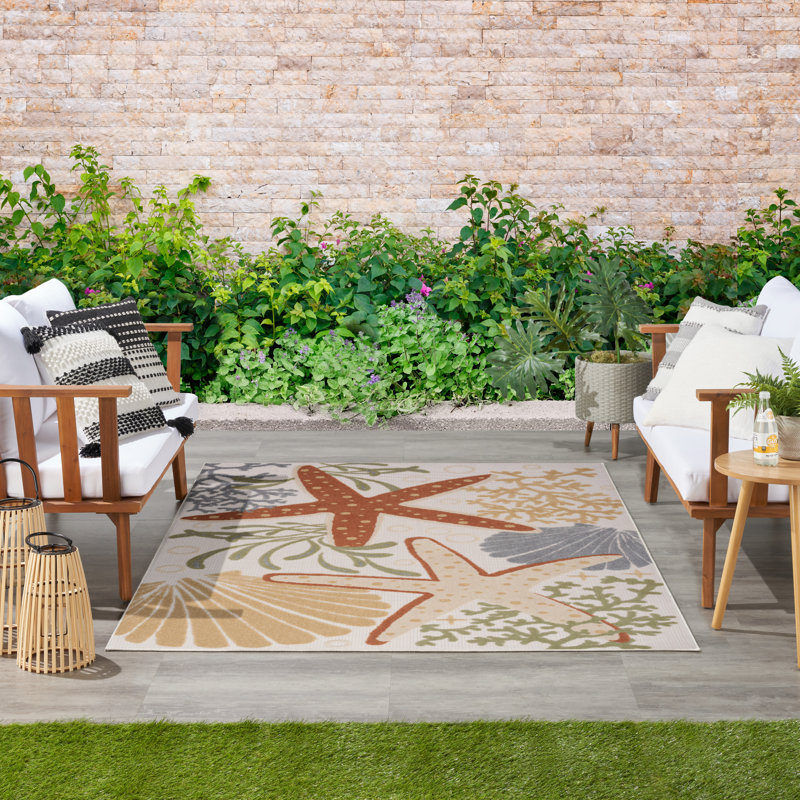 Tapis d'intérieur / extérieur Antwanett, Rectangle 5 pi 3 po x 7 pi 5 po