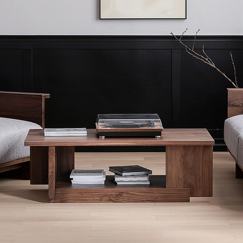 Table basse en bois massif Simple Leisure