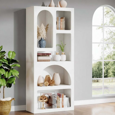 Bibliothèque géométrique avec 5 tablettes de rangement irrégulières