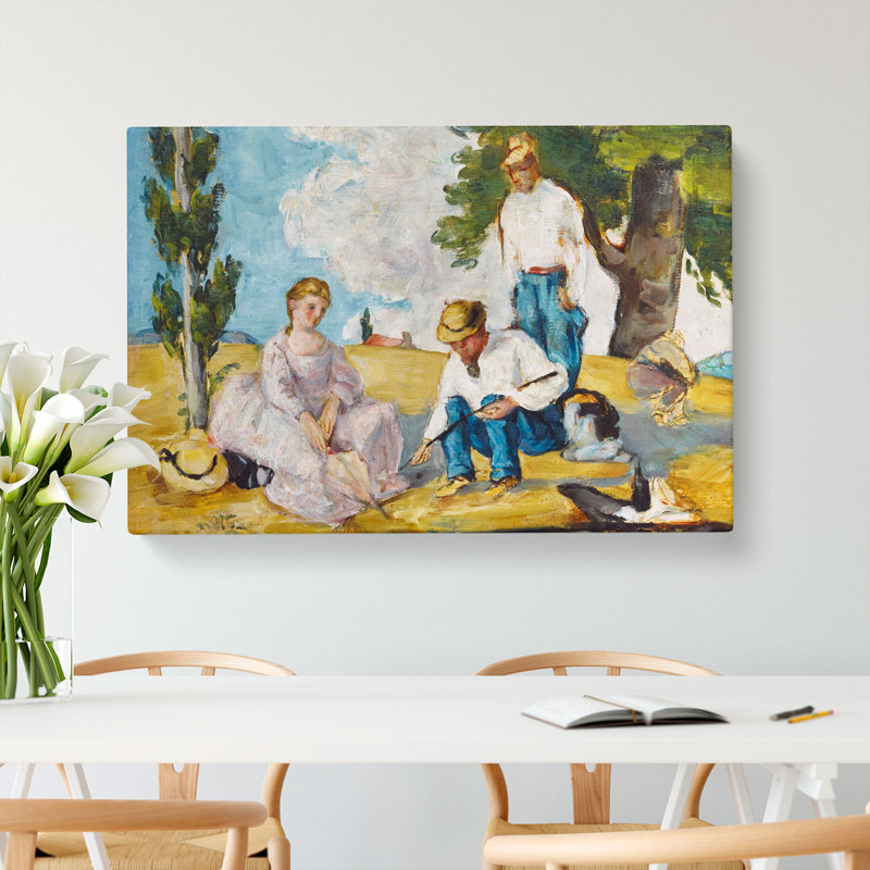 Picnic On A Riverbank by Paul Cezanne - Wrapped Canvas, 35cm H x 50cm W x 3cm D