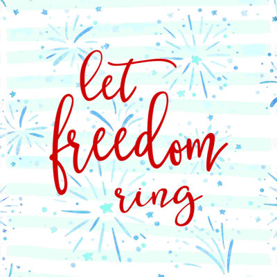 «Let Freedom Ring», art textuel sur toile tendue