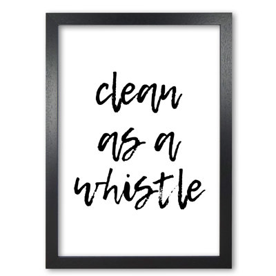 Bathroom 'Clean As a Whistle' Textual Art