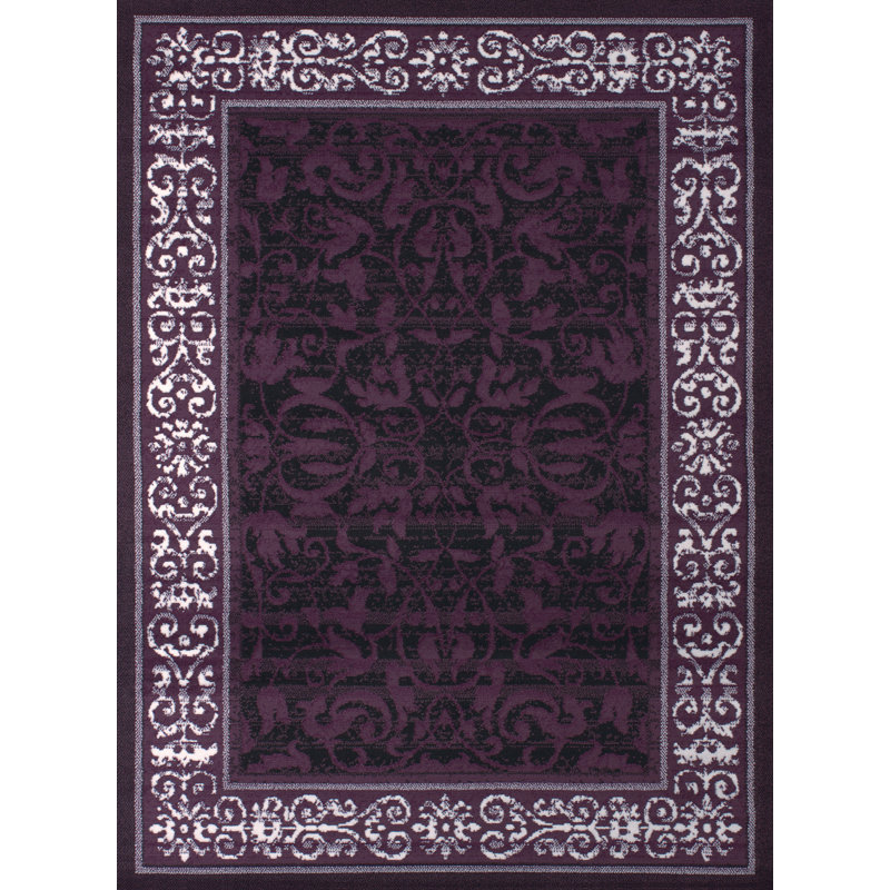 Tapis mauve Jeppesen, 1 pi 11 po x 3 pi 3 po