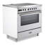 Cuisinière à induction Verona Ultima Series de 36 pouces à four unique avec 5 éléments à induction (blanche)-843976569
