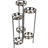 23" x 19" x 44" 6-Tier Bronze Metal Outdoor Folding Plant Stand