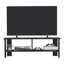 Meuble télé moderne pour téléviseurs jusqu'à 55 pouces, centre multimédia avec deux tablettes ouvertes et système de gestion des câbles, noir