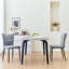 Ensemble de 2 chaises de salle à manger à haut dossier avec design ergonomique: structure en fer forgé, siège en cuir et coussins en éponge à rebond élevé-119001184