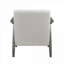 Chaise avec accoudoirs d'appoint, assise en bois massif et velours blanc doux pour décor de salon transitionnel-1702485926