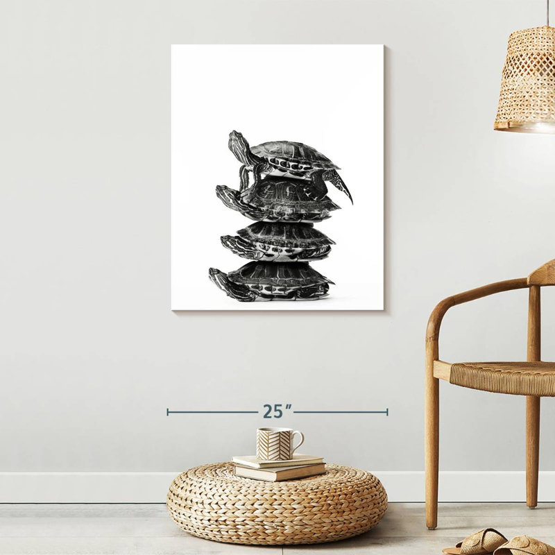 «Stacked Four Turtles», reproduction sur toile tendue, H 30 po x l 24 po x P 1,25 po