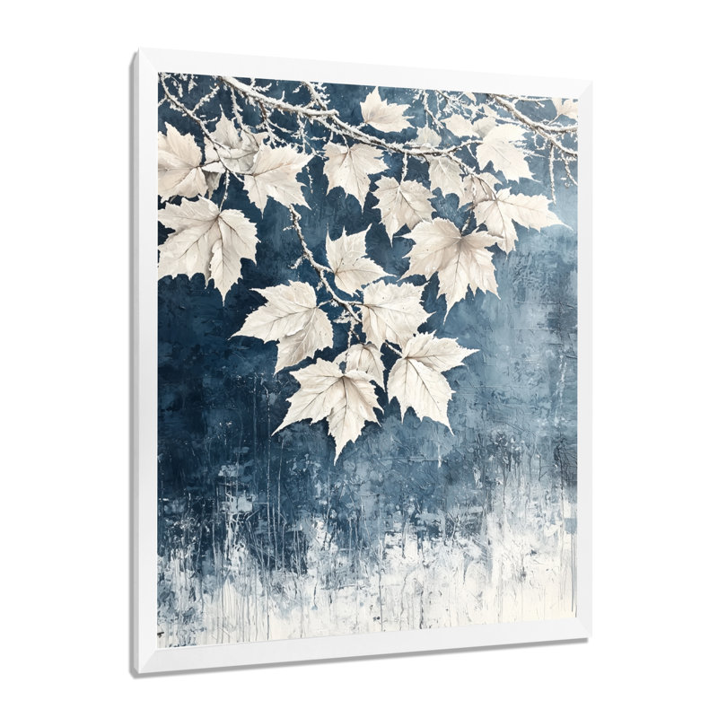 Karli - Floral Wall Art, H 20 po x l 12 po, Blanc, Picture Framed