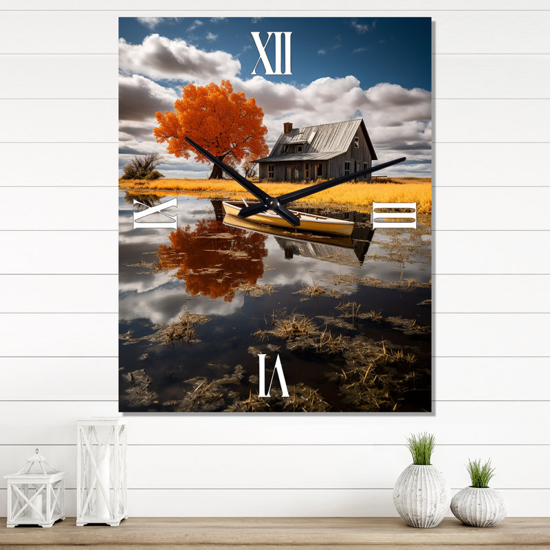Horloge murale moderne Farmhouse Homestead Reflections, H 32 po x l 24 po x P 1 po