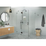 Halo 48 in. x 42 in. x 78 in. 90-degree Fully Frameless Glass Hinged Shower Enclosure