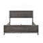 Mobilier de chambre à coucher moderne et élégant 1 pièce beau lit gris brunâtre et finition argent antique-676740347