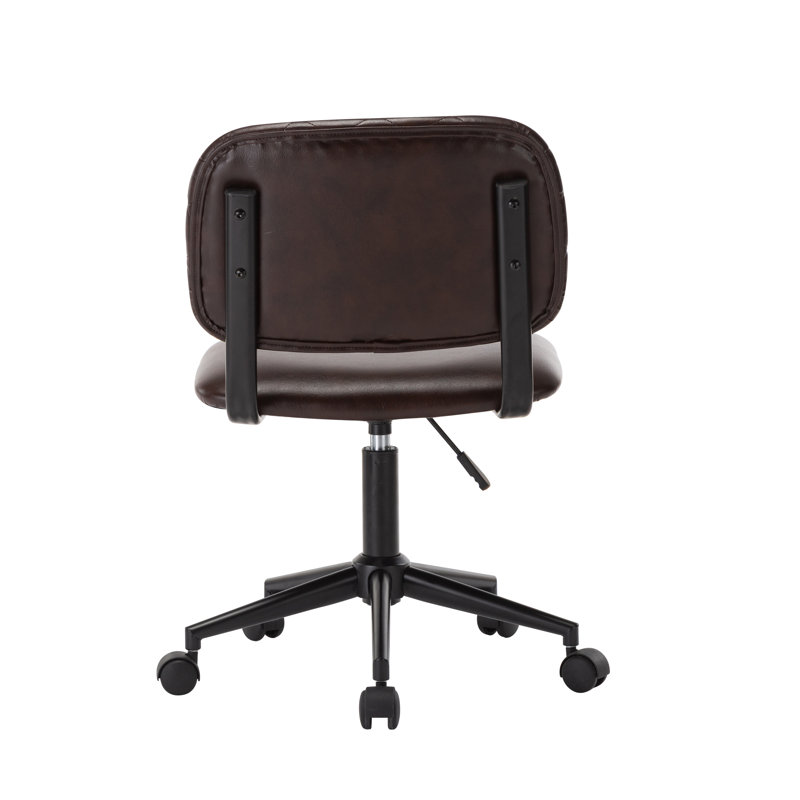 Chaise de travail en polyuréthane Arzola, Brun foncé