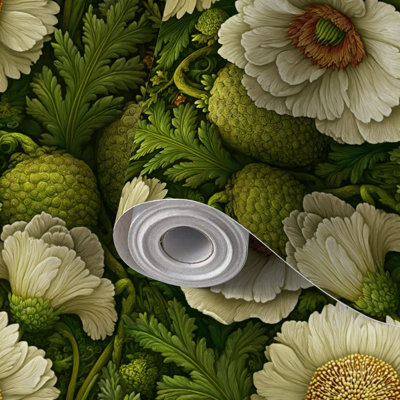 Papier peint auto-adhésif à motif de fleurs autocollantes et amovibles pour jardin à motif de fleurs autocollantes 17,7 po x 118 po (45 x 300 cm)
