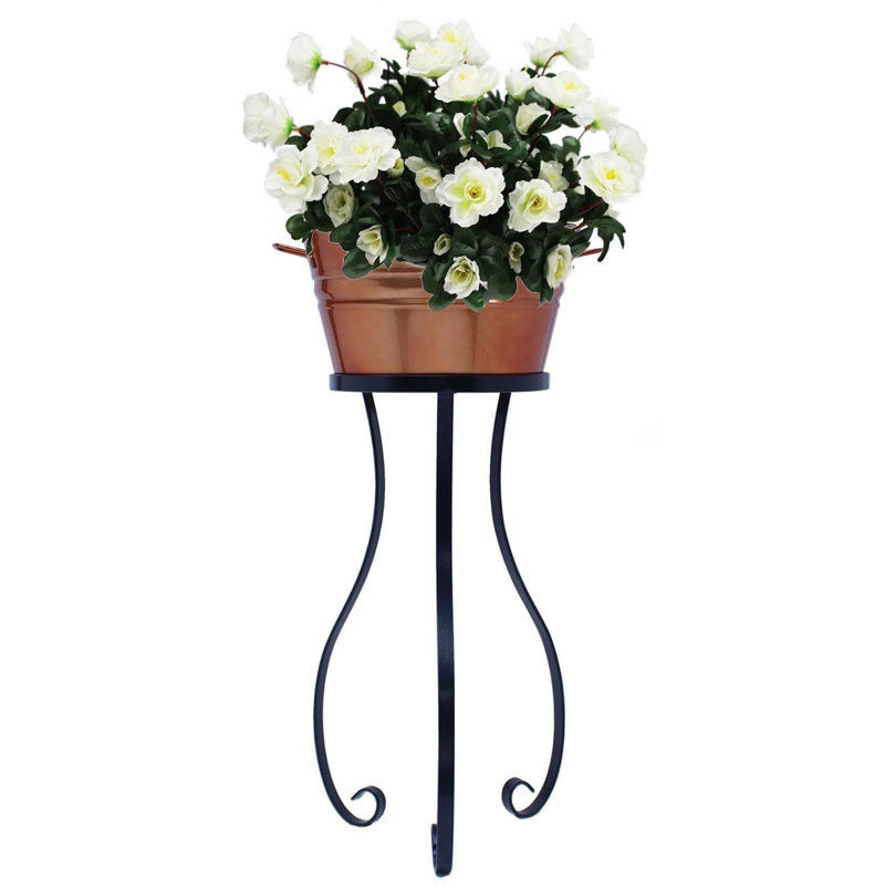 Kilian Metal Pot Planter, Glazed Caramel