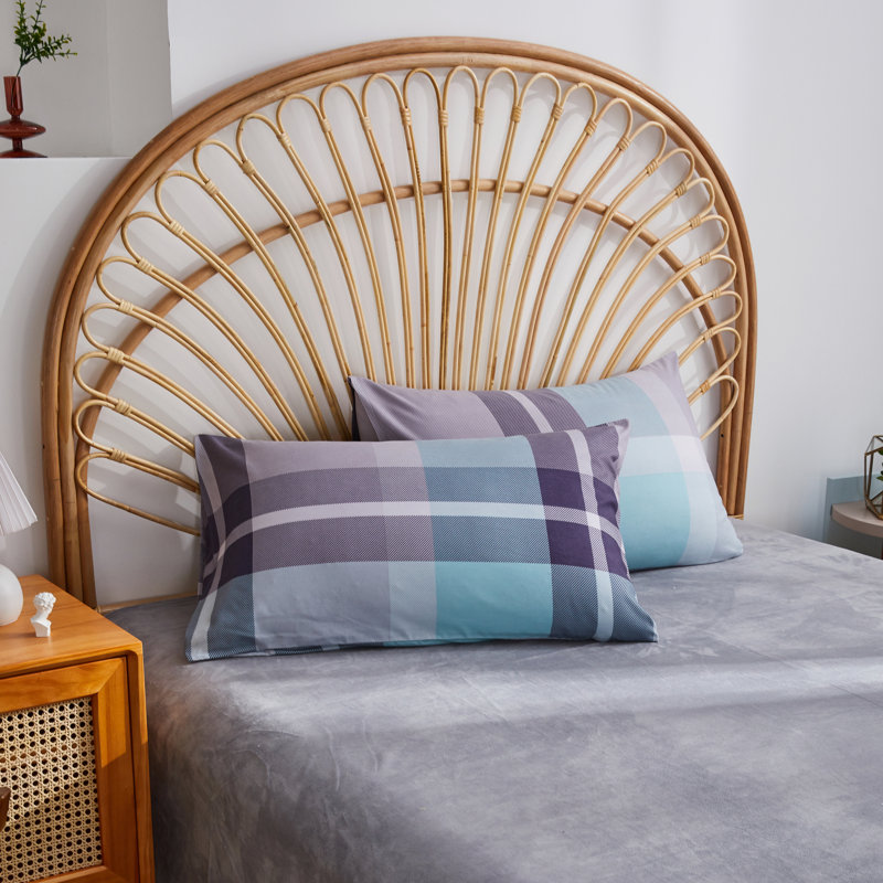 Housse de coussin rayée en microfibre