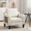 Wide Upholstered Accent Chair Faux Leather Armchair