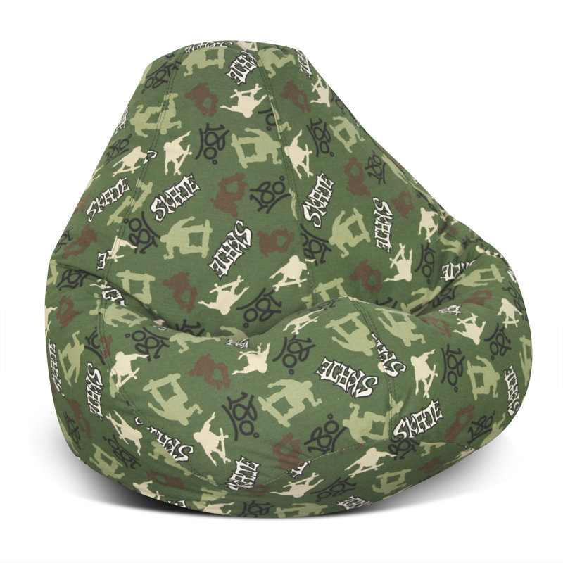 American Furniture Alliance Adult Bean Bag Chair, Green/White 