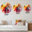 Composition abstraite en acrylique orange et rouge - Horloge murale moderne-59914041