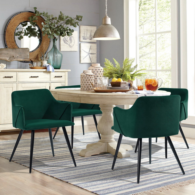Sofiya 45cm H Velvet Upholstered Armchair, Green