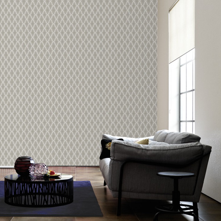 Tessuto 10.05m x 53cm Wallpaper, Grey and cream
