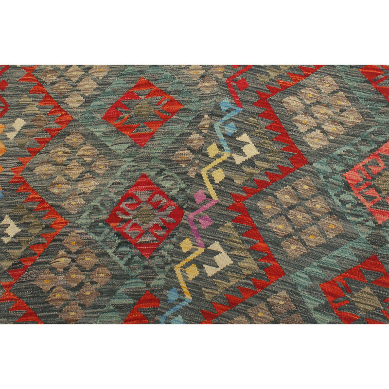 Tapis rouille / bleu en laine noué à la main à motif sud-ouest de 5 pi 1 po x 6 pi 5 po Cedorah