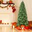 Arbre de Noël 6 pi avec 1032 pointes en PE + PVC - Arbre de Noël plein corps avec branches articulées, assemblage facile, support en métal stable, décoration de Noël vert classique-2134499261