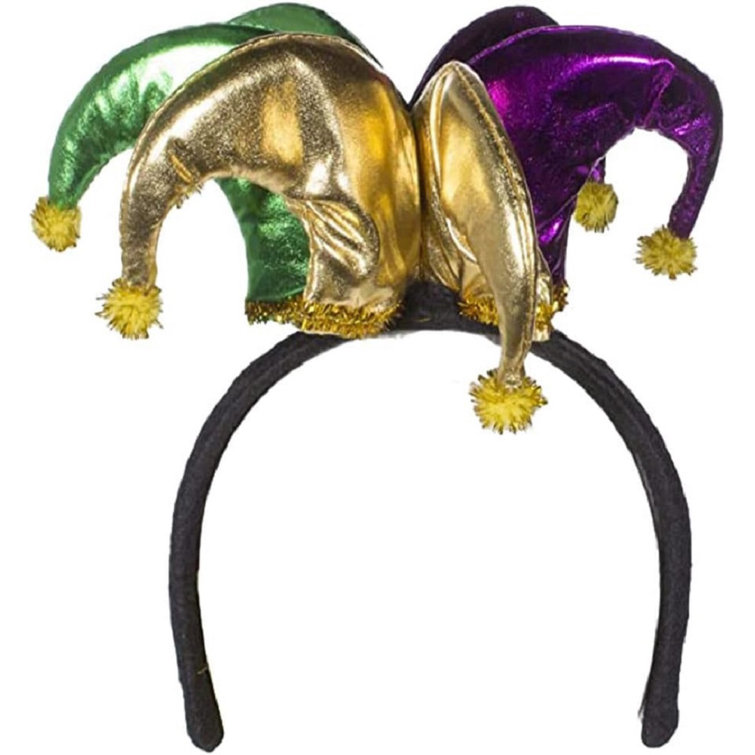 The Holiday Aisle® Metallic Mardi Gras Jester Headband Headwear Costume ...