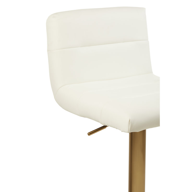 Tricia Height Adjustable Swivel Bar Stool, White