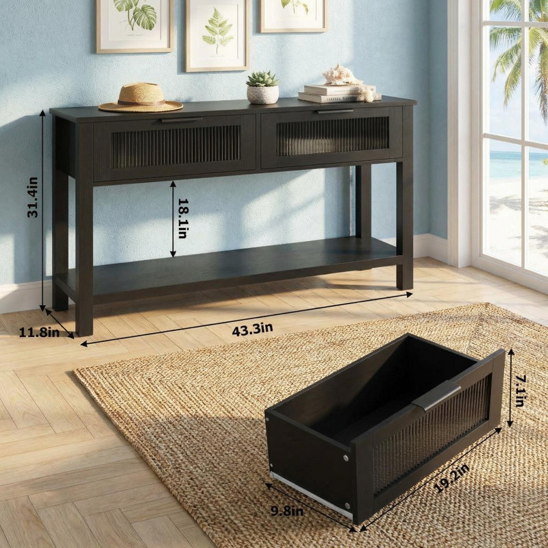 110cm Console Table, Black