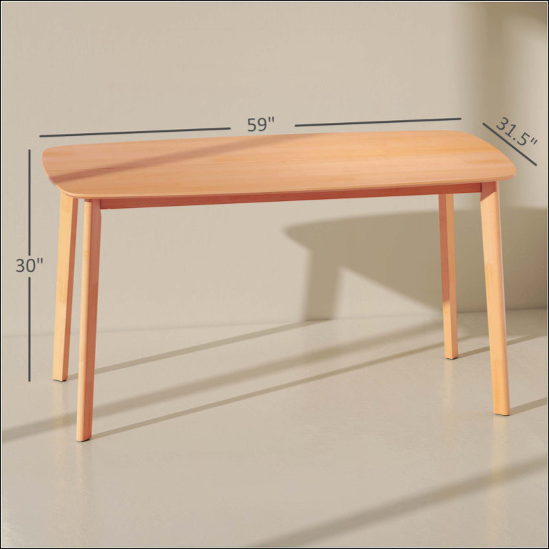 Nordic Style Rectangular Kitchen Table,Wood Dining Table With Large Tabletop