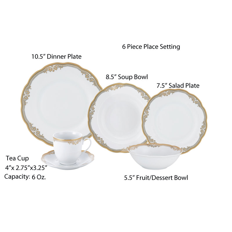 Piece Porcelain China Dinnerware Set - Service for 4
