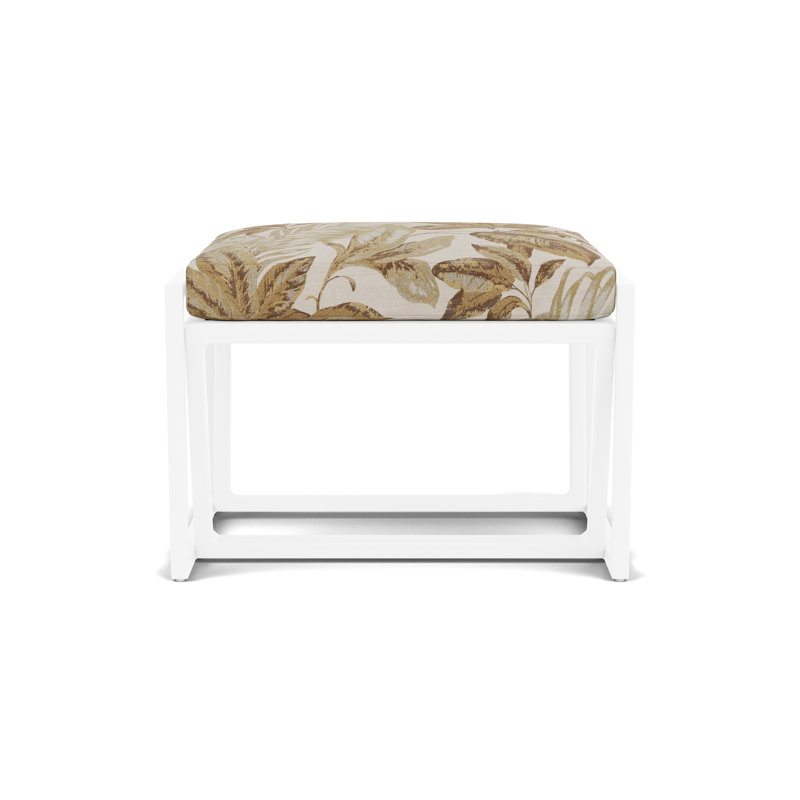 Summit Outdoor Ottoman, White, Botanic Willow