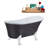 55" Streamline Clawfoot Soaking Acrylic Bathtub With Drain, Clawfeet, and Bamboo Tray-76223130-66365976