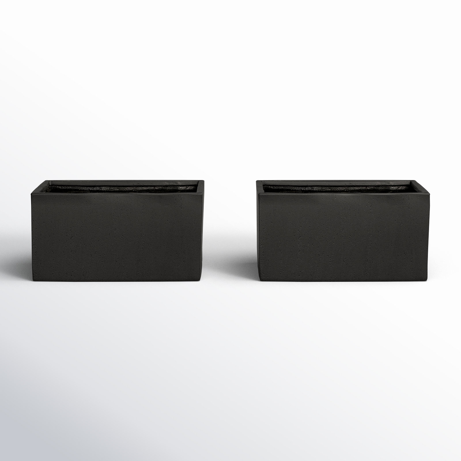 Shiner Lightweight Concrete Planter Box Set, Black, 16" H x 31.25" W x 15.75" D, 2