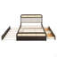 Grand lit plateforme en bois avec lit gigogne et 2 tiroirs