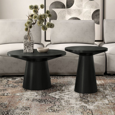 Astromeritis 2-Piece Round Pedestal Coffee Table Set