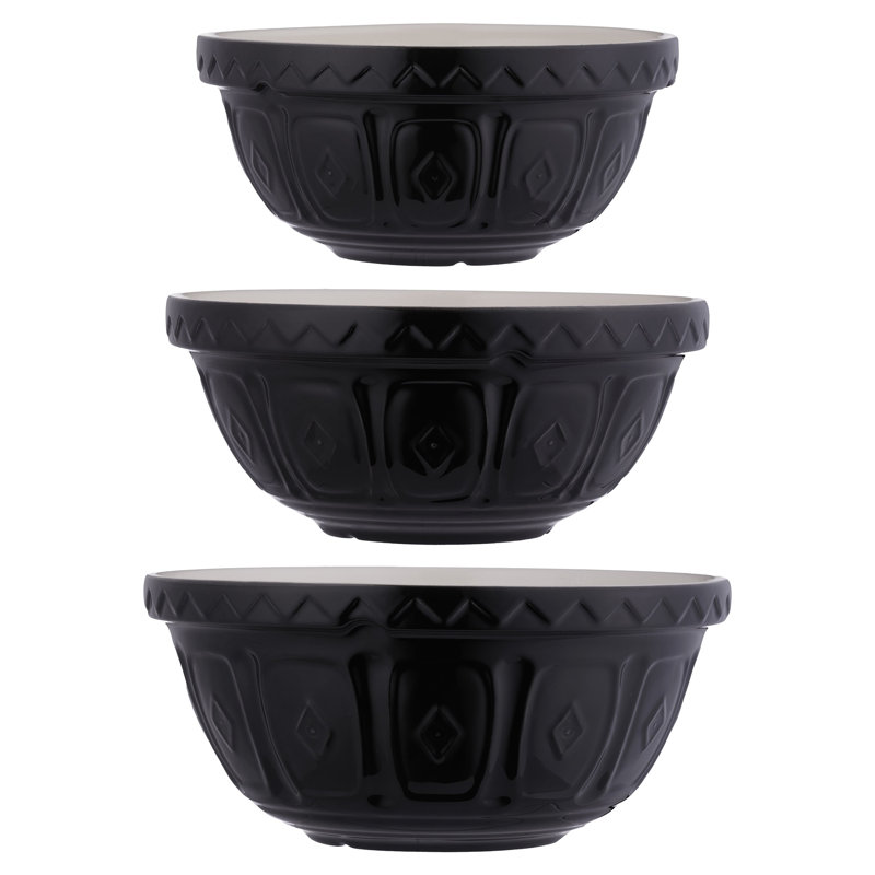 Ensemble de 3 bols à mélanger noirs S12, S18, S24