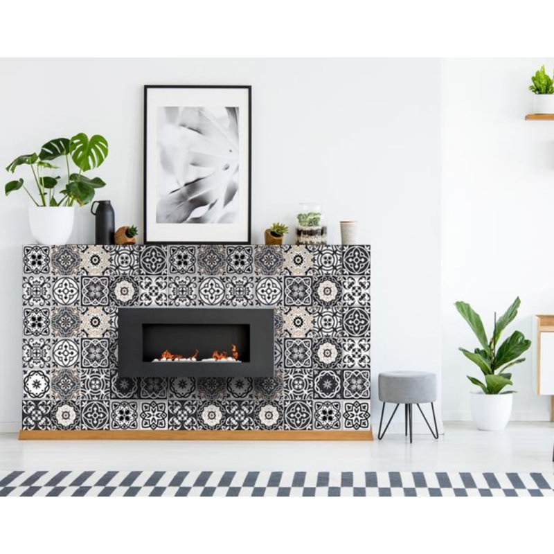 Carreaux amovibles à peler et coller en mosaïque, H 4 po x l 4 po x P 0,1 po, Bleu océan