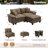 88" Modular Sectional Loveseat Couches for Living Room, 3-Seater Deep Seat Sofa with Ottoman-259536161